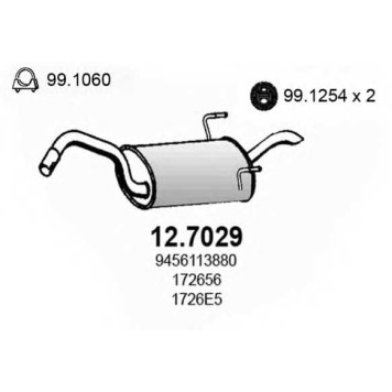 Глушитель выхлопных газов конечный ASSO 12.7029
