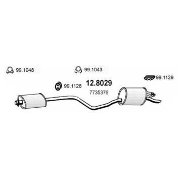 Средний / конечный глушитель ОГ ASSO 12.8029