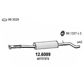 Средний глушитель выхлопных газов ASSO 12.6089