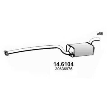 Средний глушитель выхлопных газов ASSO 14.6104