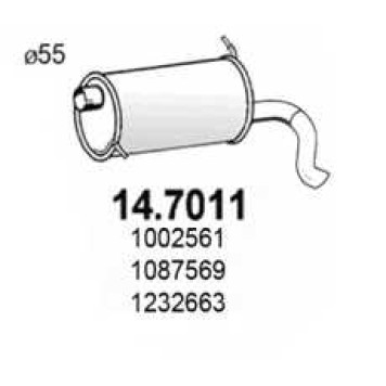 Глушитель выхлопных газов конечный ASSO 14.7011