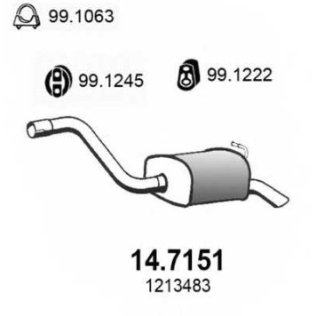 Глушитель выхлопных газов конечный ASSO 14.7151