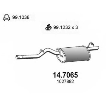 Глушитель выхлопных газов конечный ASSO 14.7065