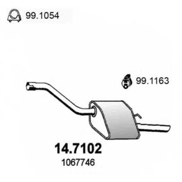 Глушитель выхлопных газов конечный ASSO 14.7102