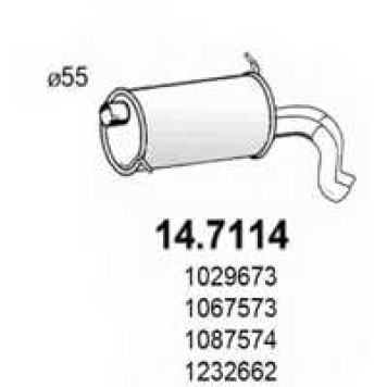 Глушитель выхлопных газов конечный ASSO 14.7114