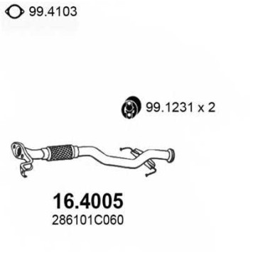 Труба выхлопного газа ASSO 16.4005