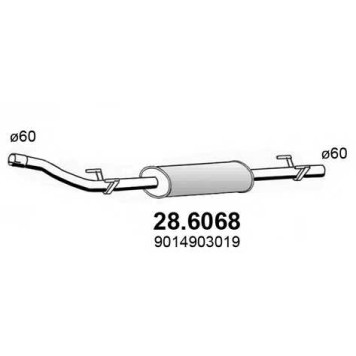 Средний глушитель выхлопных газов ASSO 28.6068