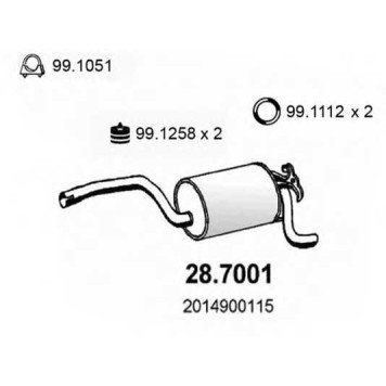 Глушитель выхлопных газов конечный ASSO 28.7001