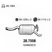 Глушитель выхлопных газов конечный ASSO 28.7008