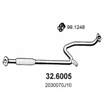 Средний глушитель выхлопных газов ASSO 32.6005