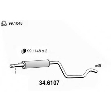 Средний глушитель выхлопных газов ASSO 34.6107