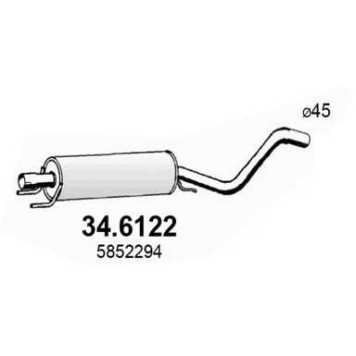 Средний глушитель выхлопных газов ASSO 34.6122