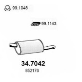 Глушитель выхлопных газов конечный ASSO 34.7042