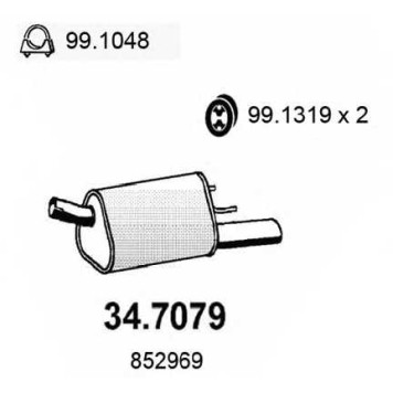 Глушитель выхлопных газов конечный ASSO 34.7079