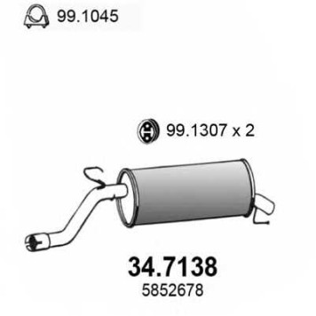 Глушитель выхлопных газов конечный ASSO 34.7138