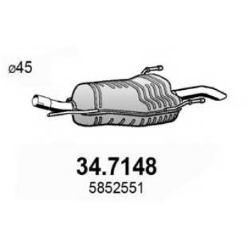 Глушитель выхлопных газов конечный ASSO 34.7148