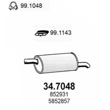 Глушитель выхлопных газов конечный ASSO 34.7048