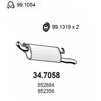Глушитель выхлопных газов конечный ASSO 34.7058