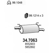 Глушитель выхлопных газов конечный ASSO 34.7063
