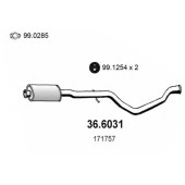 Средний глушитель выхлопных газов ASSO 36.6031