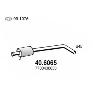 Средний глушитель выхлопных газов ASSO 40.6065