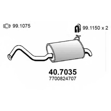 Глушитель выхлопных газов конечный ASSO 40.7035