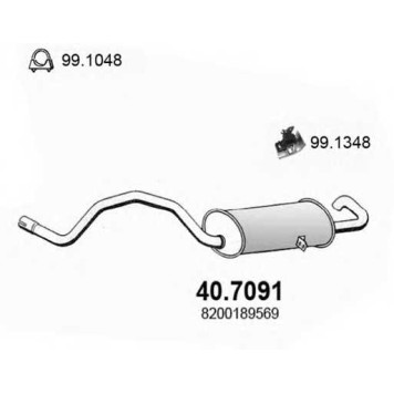 Глушитель выхлопных газов конечный ASSO 40.7091