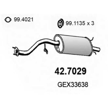 Глушитель выхлопных газов конечный ASSO 42.7029