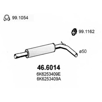 Средний глушитель выхлопных газов ASSO 46.6014