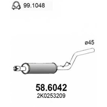 Средний глушитель выхлопных газов ASSO 58.6042