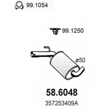 Средний глушитель выхлопных газов ASSO 58.6048