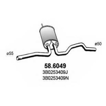 Средний глушитель выхлопных газов ASSO 58.6049
