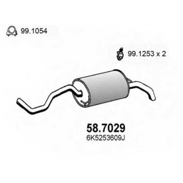 Глушитель выхлопных газов конечный ASSO 58.7029