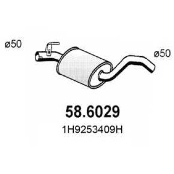 Средний глушитель выхлопных газов ASSO 58.6029