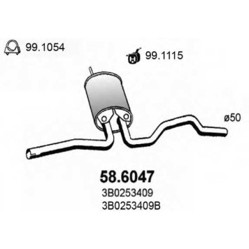 Средний глушитель выхлопных газов ASSO 58.6047