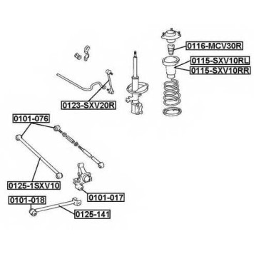 Сайлентблок заднего поперечного рычага 0101-076 <b>ASVA 0101076</b>