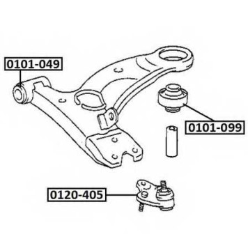 Сайлентблок, рычаг независимой подвески колеса <b>ASVA 0101099</b>