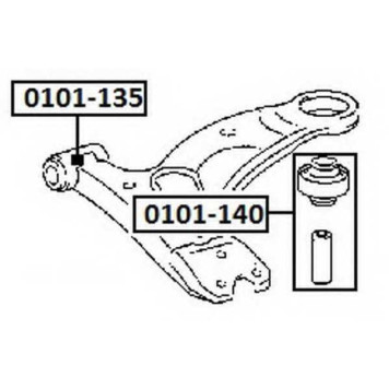 Сайлентблок, рычаг независимой подвески колеса <b>ASVA 0101135</b>