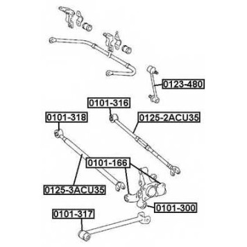 Сайлентблок, рычаг независимой подвески колеса <b>ASVA 0101166</b>