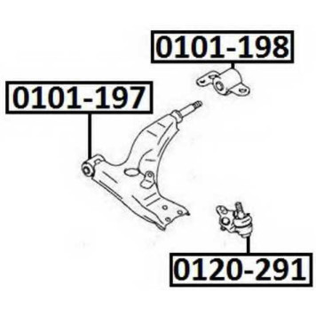 Сайлентблок, рычаг независимой подвески колеса <b>ASVA 0101197</b>