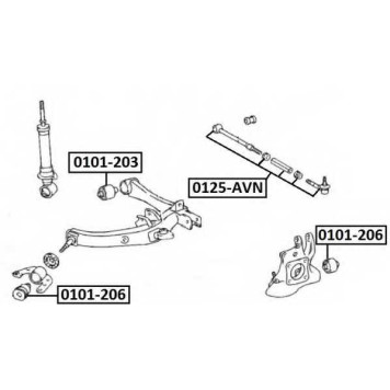 Сайлентблок, рычаг независимой подвески колеса <b>ASVA 0101206</b>