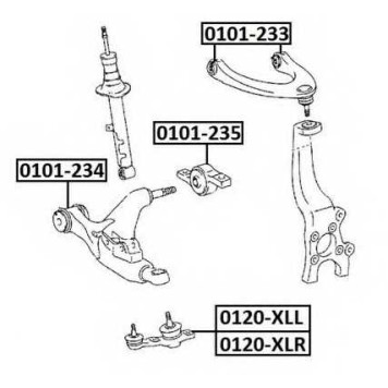 Сайлентблок переднего рычага 0101-234 <b>ASVA 0101234</b>