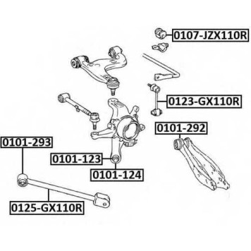 Сайлентблок, рычаг независимой подвески колеса <b>ASVA 0101292</b>
