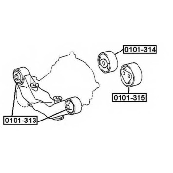 Сайлентблок подушки дифференциала (10216022070413000827010, китай) <b>ASVA 0101313</b>