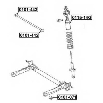 Сайлентблок, рычаг независимой подвески колеса <b>ASVA 0101443</b>