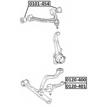 Сайлентблок, рычаг независимой подвески колеса <b>ASVA 0101454</b>