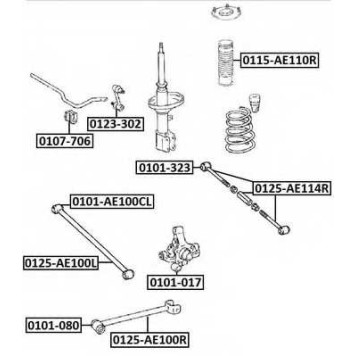 Сайленблок задней поперечной тяги <b>ASVA 0101AE100CL</b>