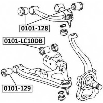 Сайленблок переднего нижнего рычага задний <b>ASVA 0101LC10DB</b>