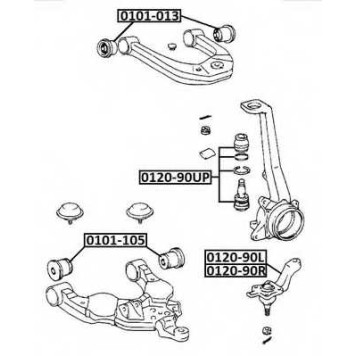 Опора шаровая <b>ASVA 012090UP</b>