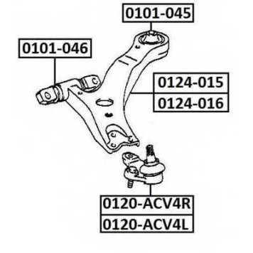 Опора шаровая левая <b>ASVA 0120ACV4L</b>